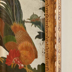 A Chinese Export reverse painted mirror