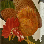 A Chinese Export reverse painted mirror