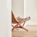 An early JH512 oak and rattan folding chair by Hans Wegner (1914 - 2007)