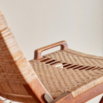 An early JH512 oak and rattan folding chair by Hans Wegner (1914 - 2007)