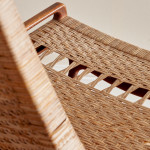 An early JH512 oak and rattan folding chair by Hans Wegner (1914 - 2007)