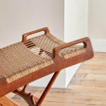 An early JH512 oak and rattan folding chair by Hans Wegner (1914 - 2007)