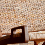 An early JH512 oak and rattan folding chair by Hans Wegner (1914 - 2007)