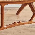 An early JH512 oak and rattan folding chair by Hans Wegner (1914 - 2007)