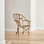 An unusual willow and wicker armchair