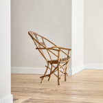 An unusual willow and wicker armchair
