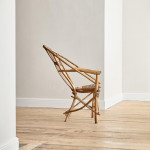 An unusual willow and wicker armchair