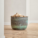 A large verdigris copper
