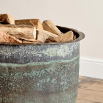 A large verdigris copper