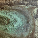 A large verdigris copper