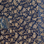 An Edo period midnight blue silk Kesa Robe