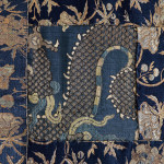 An Edo period midnight blue silk Kesa Robe