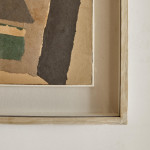 "Mountain Lake with Boats' - collaged paper by Francis Davison (1919 - 1984)