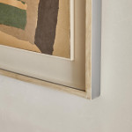 "Mountain Lake with Boats' - collaged paper by Francis Davison (1919 - 1984)