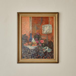 "Rose Still Life" - Oil on board by Lionel Bulmer (1919 - 1992)