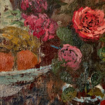 "Rose Still Life" - Oil on board by Lionel Bulmer (1919 - 1992)