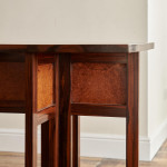 An Art Deco burr amboyna and macassar ebony square centre table attributed to Francis Jourdain (1876 - 1958)
