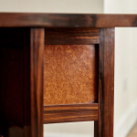 An Art Deco burr amboyna and macassar ebony square centre table attributed to Francis Jourdain (1876 - 1958)