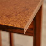 An Art Deco burr amboyna and macassar ebony square centre table attributed to Francis Jourdain (1876 - 1958)
