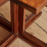 An Art Deco burr amboyna and macassar ebony square centre table attributed to Francis Jourdain (1876 - 1958)