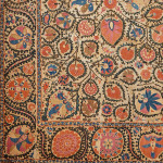 A large mounted silk Bukhara Suzani