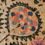 A large mounted silk Bukhara Suzani
