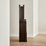 An unusual George IV Gothic revival Japanned cabinet