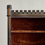 An unusual George IV Gothic revival Japanned cabinet