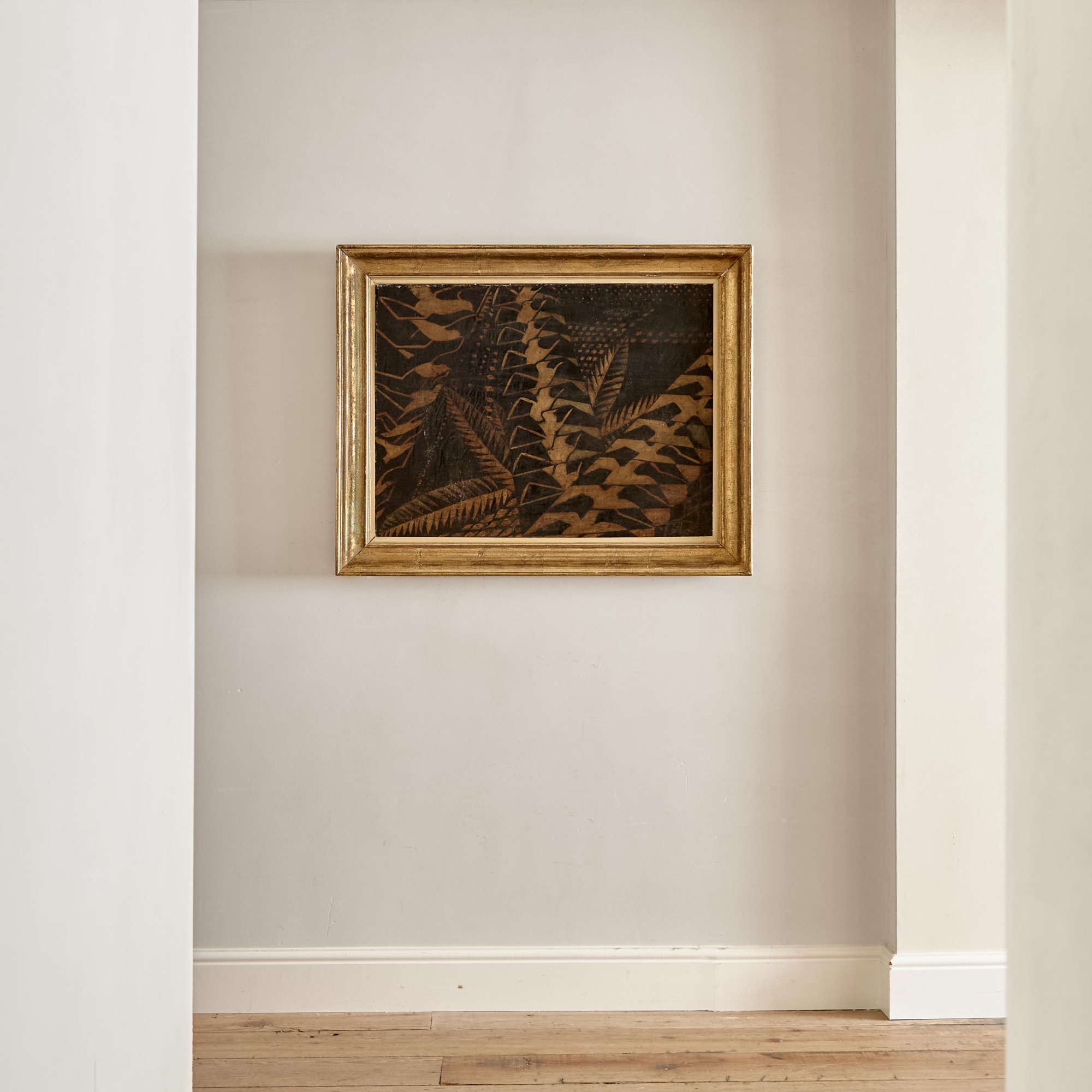 A Grosvenor School oil on canvas of birds in the manner of Claude Flight (1881 - 1955)