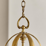 An Arts & Crafts brass hall lantern