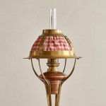A large Arts & Crafts brass and copper paraffin lamp attributed to Gustave Serrurier-Bovy (1858 - 1910)