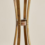 A large Arts & Crafts brass and copper paraffin lamp attributed to Gustave Serrurier-Bovy (1858 - 1910)