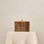 A George III scrolled paper tea caddy