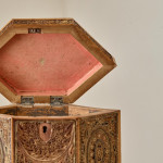 A George III scrolled paper tea caddy