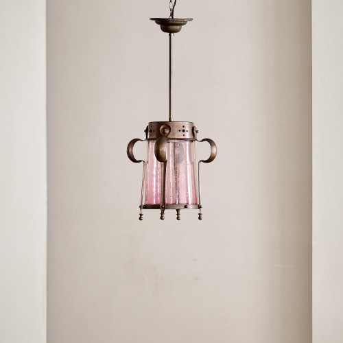 An Arts & Crafts copper lantern in the manner of WAS Benson