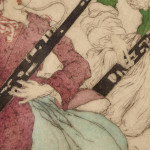 Elyse Ashe Lord RI (1900-1971), 'Bassoons Players,' hand-coloured drypoint etching