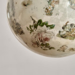 An unusual and large Victorian decalcomania witch's ball