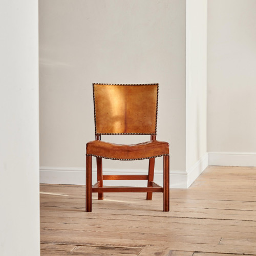 A model 3578 mahogany and Niger leather 'Red Chair' by Kaare Klint (1888 - 1954)