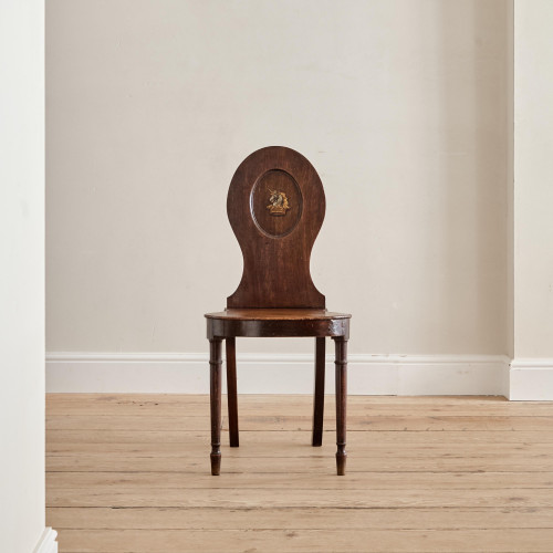 A George III mahogany hall chair