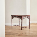 A George III plum pudding mahogany rectangular silver table