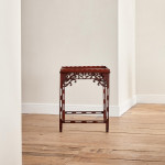 A George III plum pudding mahogany rectangular silver table