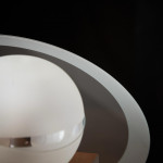 A rare pair of 'Saturne' frosted glass table lamps by Jean Tranchant (1904 - 1972) for Damon