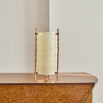 A bamboo and parchment table lamp attributed to Louis Sognot (1892 -  1970)