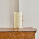 A bamboo and parchment table lamp attributed to Louis Sognot (1892 -  1970)