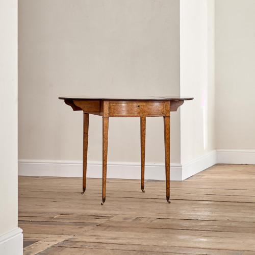 A George III burr oak oval Pembroke table