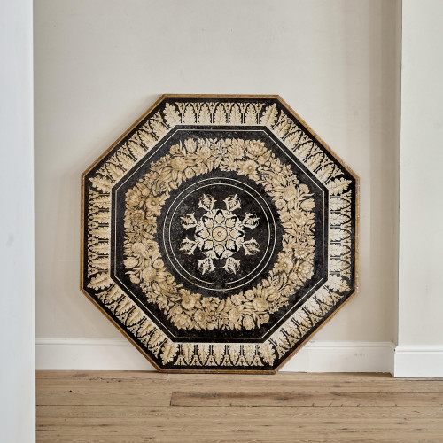 A large octagonal scagliola 'Acanto' table top by Bianco Bianchi (1920 - 2006)