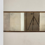 A George III ebonised and parcel gilt triple-plate overmantle mirror