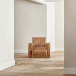 A large wicker lounge chair