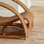 A large wicker lounge chair