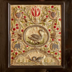 An exceptional ebony veneered and silk stumpwork Antwerp cabinet on stand